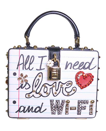 All I Need Is Love And WiFi Box Bag, front view